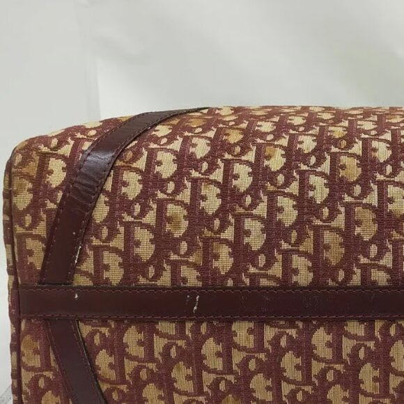 AUTHENTIC CHRISTIAN DIOR BORDEAUX CANVAS HANDBAG - Picture 6 of 12